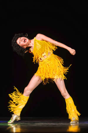Dance performance on stage, Festival of childrens dance groups, St. Petersburg, Russia.のeditorial素材