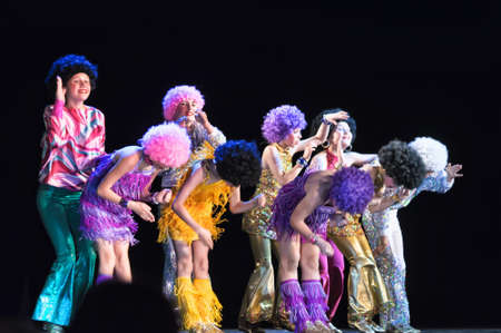 Dance performance on stage, Festival of childrens dance groups, St. Petersburg, Russia.