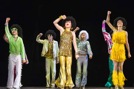 Dance performance on stage, Festival of childrens dance groups, St. Petersburg, Russia.のeditorial素材