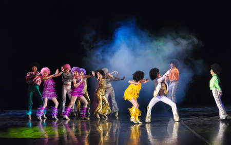 Dance performance on stage, Festival of childrens dance groups, St. Petersburg, Russia.のeditorial素材