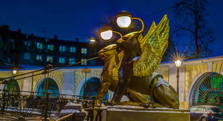 St. Petersburg, the cities of Russia, sights of Saint Petersburg, the Bank bridge, Griboedov Channel.のeditorial素材