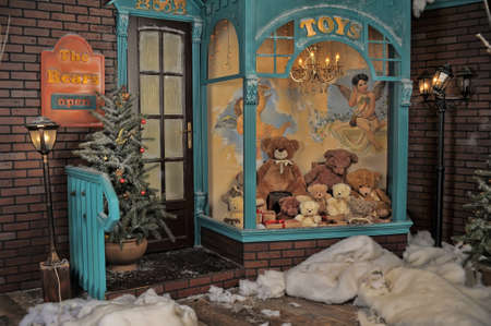 vintage toy store on Christmasの写真素材