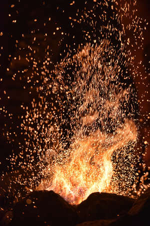 Flames of fire in the smithy.の写真素材
