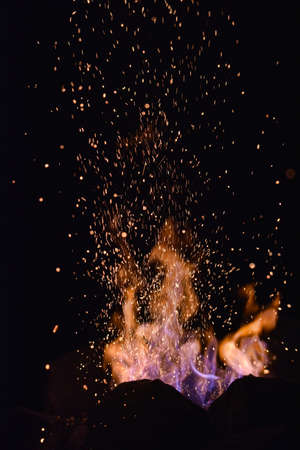 Flames of fire in the smithy.の写真素材