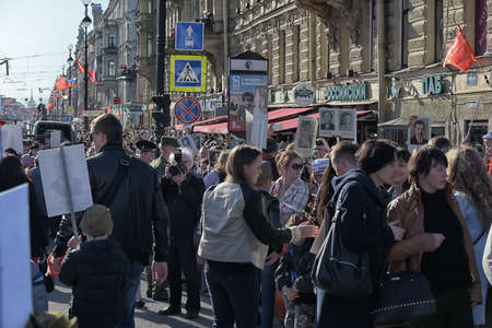 Immortal regiment at the victory paradeのeditorial素材