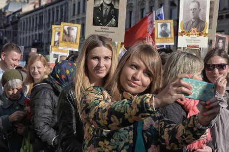Immortal regiment at the victory paradeのeditorial素材