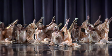 Theatrical performance of dancing collective, Festival, St. Petersburg, Russia.