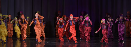 Dance performance on stage, Festival of children's dance groups, St. Petersburg, Russia.のeditorial素材