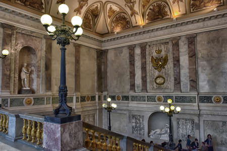 Interior of Engineer's Castle (St. Michael's Castle or Mikhailovsky Castle). Castle was built as a residence for Emperor Paul I in 1797-1801.のeditorial素材