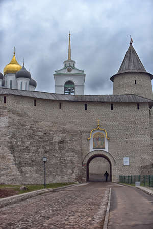 Ancient kremlin in Pskov, Russia.のeditorial素材