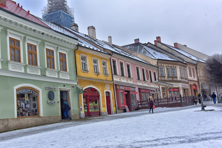 Streets of historical city of Kutna Hora in winter. The old town is protected by UNESCO and is visited by tourists during the high season.のeditorial素材