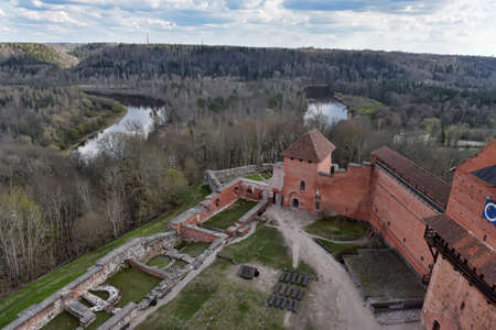 Turaida Castle in Sigulda, Latvia.のeditorial素材