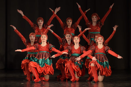 Performance of children's dance group, St. Petersburg, Russia.