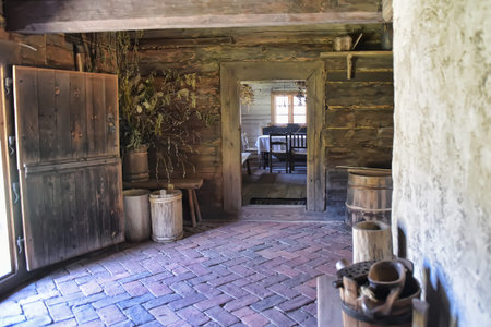 The Latvian Ethnographic Open-air Museum is one of the oldest open-air museums in Europe. Now its territory covers 87.66 hectares of forest on the banks of Lake Jugla.のeditorial素材