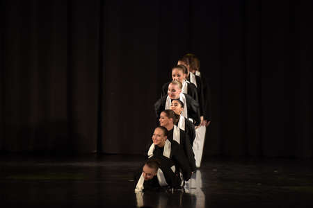 Stage performance of contemporary dance group, St. Petersburg, Russia.のeditorial素材