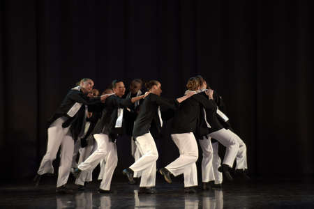 Stage performance of contemporary dance group, St. Petersburg, Russia.のeditorial素材