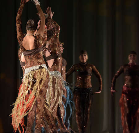 Stage performance of contemporary dance group, St. Petersburg, Russia.のeditorial素材