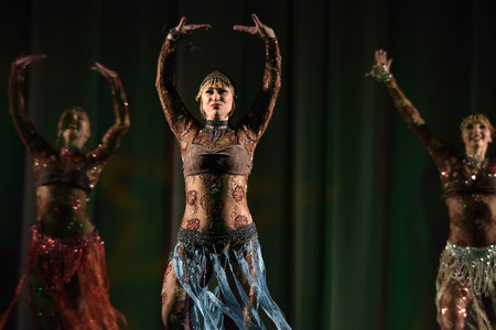 Stage performance of contemporary dance group, St. Petersburg, Russia.のeditorial素材