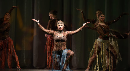 Stage performance of contemporary dance group, St. Petersburg, Russia.のeditorial素材