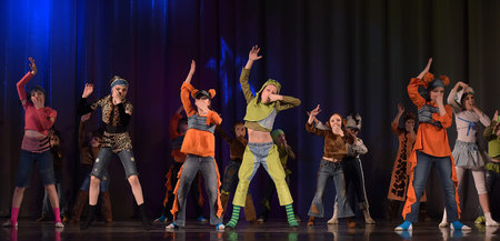 Children's theatrical performance of dance group Russia, St. Petersburg.