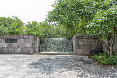 Waterfall at the FDR memorial in Washington, DC.のeditorial素材
