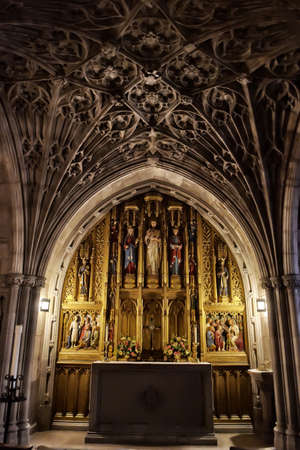 Interior view of National Cathedral in Washington. The Cathedral is listed on the National Register of Historic Placesのeditorial素材