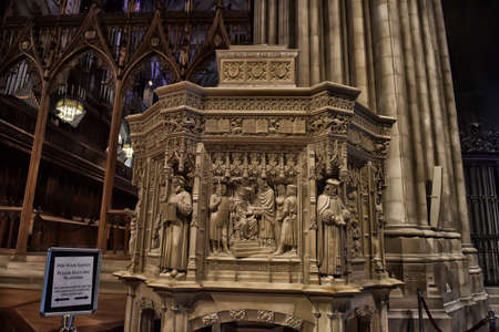Interior view of National Cathedral in Washington. The Cathedral is listed on the National Register of Historic Placesのeditorial素材