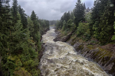 Imatra, Finland. The very old river Vuoksa.の写真素材