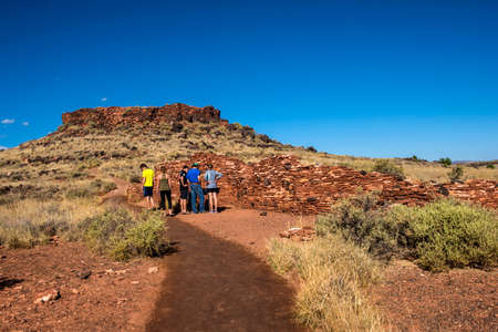 Wukoki ruins in Wupatki National Monument near San Francisco Peaks, Flagstaff, Arizona.のeditorial素材