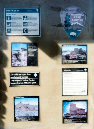 Wukoki ruins in Wupatki National Monument near San Francisco Peaks, Flagstaff, Arizona.のeditorial素材