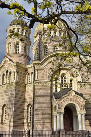 Riga Nativity of Christ Orthodox Cathedral, Latvia.のeditorial素材
