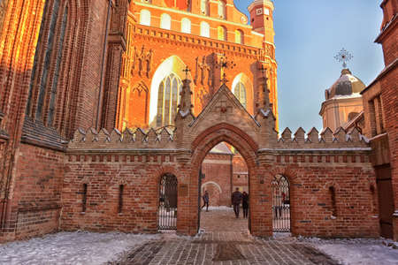 Old gothic church in Vilnius, Lithuania.のeditorial素材