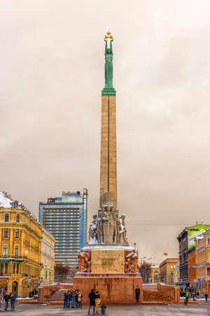The Freedom Monument is a memorial located in Riga, Latvia, honouring soldiers killed during the Latvian War of Independence.のeditorial素材