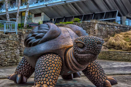 Bronze sculpture Brunurupucis (The Turtle, 1995) by sculptor J.Bardaのeditorial素材