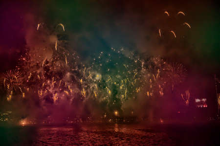 New Year's fireworks in Rigaの写真素材