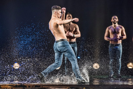 Performance of the St. Petersburg theater dance Temptation.のeditorial素材