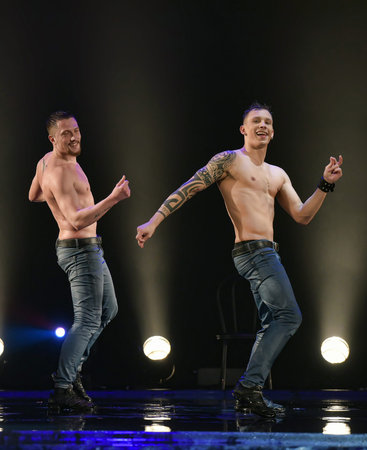 Performance of the St. Petersburg theater dance Temptation.のeditorial素材