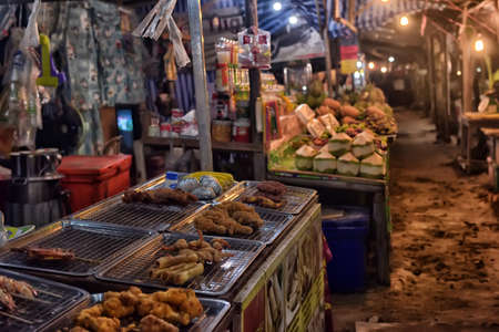 Koh Chang , THAILAND - July 06, 2017; traders at the night market in Thailandのeditorial素材
