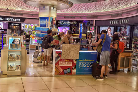 BANGKOK - july 8: Airport terminal  at Suvarnabhumi Airport on 08.07.2017 Bangkok, Thailand.Suvarnabhumi is the twentieth busiest airport in the world, sixth busiest airport in Asia,のeditorial素材