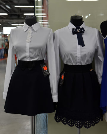 Russia, St. Petersburg, 23,07,2017 school uniform on a mannequin in a clothing store