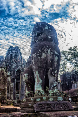 Cambodia, Siem Reap, Angkor Thom - Bayon Templeのeditorial素材