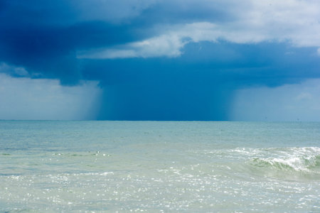 Rain over the sea clouds Thailandの写真素材