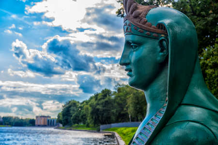 Russia, St. Petersburg, 16,08,2017 Sphinx on the waterfrontのeditorial素材