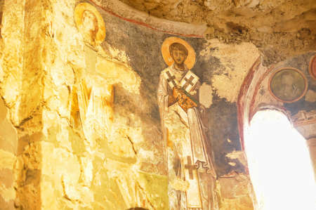 DEMRE, TURKEY - 13,07,2014 Frescos in the Saint Nicholas (Santa Clause) church  in Demre, Turkey. It's an ancient Byzantine Churchのeditorial素材