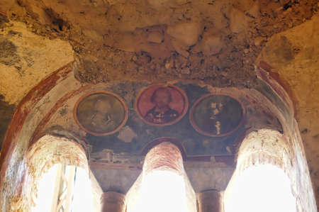 DEMRE, TURKEY - 13,07,2014 Frescos in the Saint Nicholas (Santa Clause) church  in Demre, Turkey. It's an ancient Byzantine Churchのeditorial素材