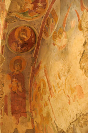 DEMRE, TURKEY - 13,07,2014 Frescos in the Saint Nicholas (Santa Clause) church  in Demre, Turkey. It's an ancient Byzantine Churchのeditorial素材