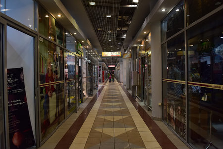 Russia, St. Petersburg 29,09,2017 Corridors of the modern trade center "Academic"のeditorial素材