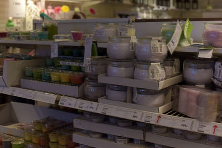 Russia, St. Petersburg, 15.03.2015 Halls of goods in the furniture store Ikeaのeditorial素材