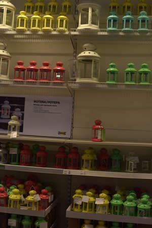 Russia, St. Petersburg, 15.03.2015 Halls of goods in the furniture store Ikeaのeditorial素材