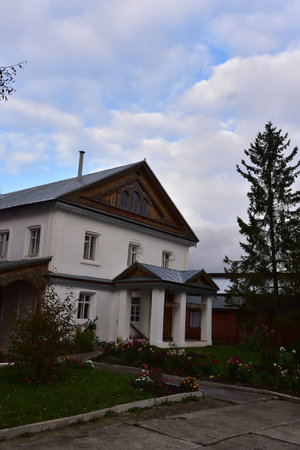 Russia, Tsivilsk 21,10,2017 Tikhvin Bogorodichny Uspensky Monastery is an Orthodox women's monastery, located in the city of Tsivilsk, on the banks of the old riverbed of the Bolshoy Tsivil Riverのeditorial素材